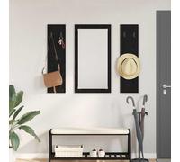 vidaXL Appendiabiti a muro Rovere Nero 96 x 1,5 x 90 cm