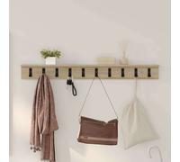 vidaXL Attaccapanni da Parete in Rovere Sonoma, 100x10.5x10.5 cm, in Legno Ingegnerizzato con Ganci in Metallo Moderni. Perfetto per Interni, Salva Spazio, Facile da Pulire, con Finitura Opaca. Una