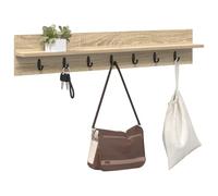 vidaXL Appendiabiti a Muro Rovere Sonoma 100 x 10.5 x 18 cm, Mobili per Ingresso, Ganci Moderni, Storage Pratico, Organizer Versatile, scaffale per Parete, Decorazione Elegante