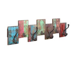 vidaXL Appendiabiti con 7 Ganci in Legno Massello di Recupero