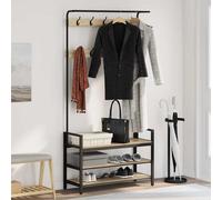 vidaXL Appendiabiti con lo scaffale Rovere Sonoma 95 x 34 x 184 cm