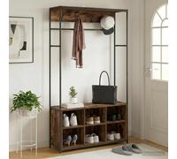 Appendiabiti con panca per scarpe Rovere Fumo