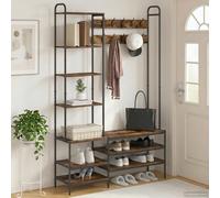 Appendiabiti con panca per scarpe Rovere Fumo