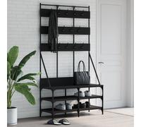 vidaXL Appendiabiti con Porta Scarpe Nero 100x40x184 cm