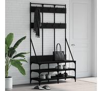 vidaXL Appendiabiti con Porta Scarpe Nero 100x40x184 cm