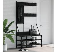 vidaXL Appendiabiti con Porta Scarpe Nero 100x40x184 cm