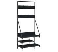 vidaXL Appendiabiti con Porta Scarpe Nero 80x40x184 cm