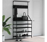 vidaXL Appendiabiti con Porta Scarpe Nero 90x34x184 cm