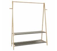 vidaXL Appendiabiti con Ripiani 132x45,5x150,5 cm in bambù
