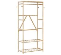 vidaXL Appendiabiti con ripiani in bambù 80x40x175 cm