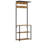 vidaXL Appendiabiti con Scarpiera 68x30x182 cm Massello Mango Grezzo