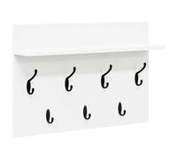 vidaXL Appendiabiti da Muro con ripostiglio, Bianco in Legno ingegnerizzato, 60 x 40 x 12 cm, con Ganci e mensole. Stile Moderno, per Uso Interno, Installazione Personalizzabile per corridoi, Design