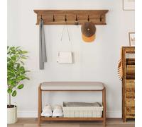 vidaXL Appendiabiti da Parete 100 x 10 x 20 cm Naturale