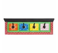 vidaXL Appendiabiti da parete con 4 ganci 80x25x2 cm in legno mango e legno ingegnerizzato