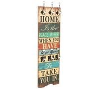 VIDAXL - Appendiabiti Da Parete Con 6 Ganci Home Is 120x40 Cm