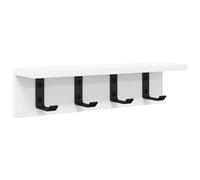 vidaXL Appendiabiti da Parete con mensola, Bianco, 40x10,5x10,5 cm. È Un Design Moderno in Legno ingegnerizzato, Perfetto per organizzare l'ingresso con Ganci. Ottimo per Il corridoio e la Vita di t