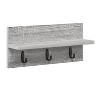 vidaXL Appendiabiti da parete in grigio Sonoma con gancio, 40 x 10,5 x 18 cm, può contenere fino a 10 kg per gancio, ideale per interni