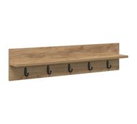 vidaXL Appendiabiti da parete in rovere Artisan, 80 x 10,5 x 18 cm, moderno organizzatore per il corridoio con ganci e scaffalature, pratico sistema di mobili salvaspazio per la tua casa.