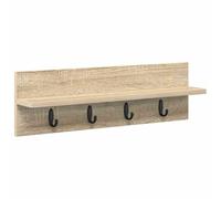vidaXL Appendiabiti da parete in rovere Sonoma, in legno di quercia, 60 x 10,5 x 18 cm, per interni, finitura marrone opaca in stile moderno.