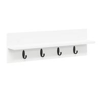 vidaXL Appendiabiti da parete in truciolato, 60 x 10,5 x 18 cm, con ripiano integrato e gancio per cappelli e borsette.