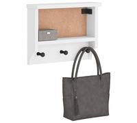 vidaXL Appendiabiti da Parete SANDNES Bianco 45x12x35 cm Legno di Pino