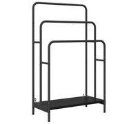 vidaXL Appendiabiti moderno in rovere nero, misura 60 x 30 x 100,5 cm. Realizzato in legno compensato e con un telaio in acciaio, è resistente ed elegante. Ideale per risparmiare spazio, funziona come