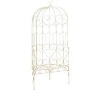 vidaXL Arco da giardino con panca, arco da giardino con panca per feste, matrimoni, arco da giardino per esterni, prato, cortile, ferro bianco antico