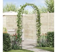 vidaXL Arco da Giardino Floreale Nero, Giardino e Terrazza, Rettangolare, Moderno, Durevole, per Spazi Esterni, Goditi Aria Fresca e Luce Beige con Stile