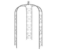 vidaXL Arco da Giardino Nero Ø180x255 cm Acciaio