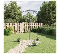 vidaXL Arco da Giardino Nero Ø180x255 cm Acciaio