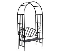 vidaXL Arco Giardino per Rose Metallo con Panchina Piante Rampicanti Pergolato