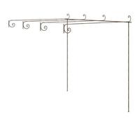 Pergolato da giardino marrone anticato 4x3x2,5 m in ferro