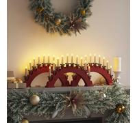 vidaXL Arco di Candele di Natale con 10 Candele LED 3 pcs Rosso