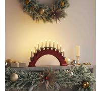 vidaXL Arco di Candele di Natale con 10 Candele LED Rosso