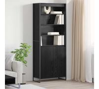 vidaXL Armadi alti 2 pcs Rovere Nero 60 x 36 x 300 cm