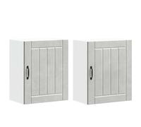 vidaXL Armadi da cucina sospesi 2 pezzi Lucca grigio cemento materiale legno