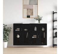 vidaXL Armadi da Muro 2 pcs Rovere nero 69,5 x 34 x 90 cm