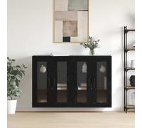 vidaXL Armadi da Muro 2 pcs Rovere nero 69,5 x 34 x 90 cm