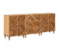 vidaXL Armadi di Stoccaggio 3 pcs Marrone 60 x 33,5 x 75 cm, Unità per il soggiorno, soluzioni moderne per lo stoccaggio, armadi in legno, mensole decorative, idee per decorare