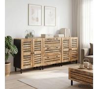 vidaXL Armadi di Stoccaggio 3 pz 180 x 33 x 75 cm Naturale