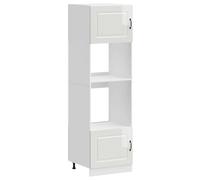 vidaXL Armadi Forno 2 pz Kalmar Bianchi Lucido in Legno Multistrato