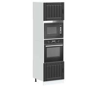 vidaXL Armadi Forno 2 pz Kalmar Neri in Legno Multistrato