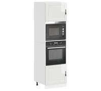 vidaXL Armadi Forno 2 pz Porto Bianchi Lucido in Legno Multistrato