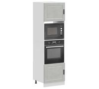 vidaXL Armadi Forno 2 pz Porto Grigio Cemento in Legno Multistrato