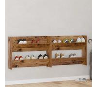 vidaXL Armadi per scarpe da muro Legno vecchio Legno multistrato