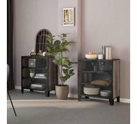 vidaXL Armadi Portaoggetti 2 pz Grigi 72x36x82 cm Metallo e MDF