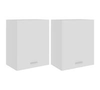Armadi sospesi 2 pz bianchi 50x31x60 cm in legno multistrato