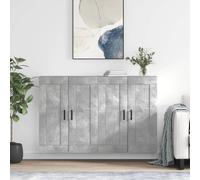 vidaXL Armadietti a Parete 2 pz Grigio Cemento in Legno Multistrato