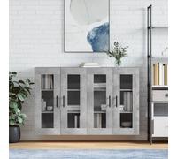 vidaXL Armadietti a Parete 2 pz Grigio Cemento in Legno Multistrato