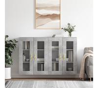 vidaXL Armadietti a Parete 2 pz Grigio Cemento in Legno Multistrato